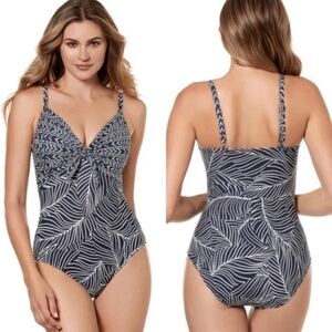 Miraclesuit Siera Lush Lanai One Piece Swimsuit Midnight Blue